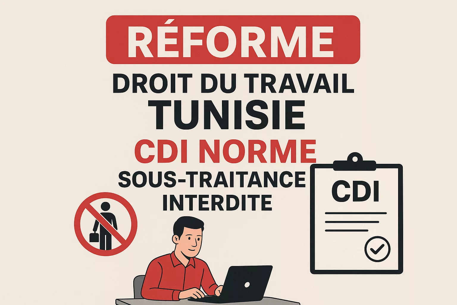 loi tunisie cdi sous-traitance main-d'œuvre code du travail tunisien loi 2025-9 tunisie