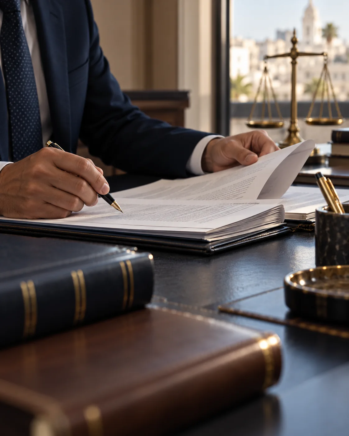 Illustration de l’examen d’un contrat bancaire et de pièces juridiques